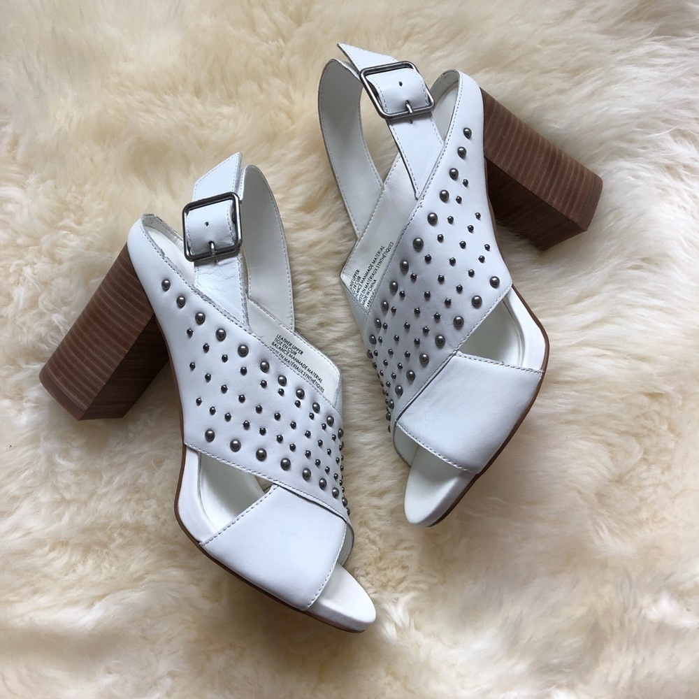 Treasure & Bond Paxon White Leather Studded Sandal
